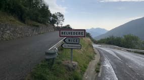 Route menant à Belvédère dans les Alpes-Maritimes après l'accident de kart. 