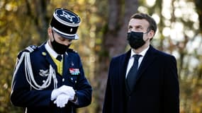 Emmanuel Macron à Colombey-les-Deux-Eglises ce lundi 9 novembre.