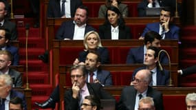 Marine Le Pen et des députés RN à l'Assemblée nationale le 22 octobre 2024 