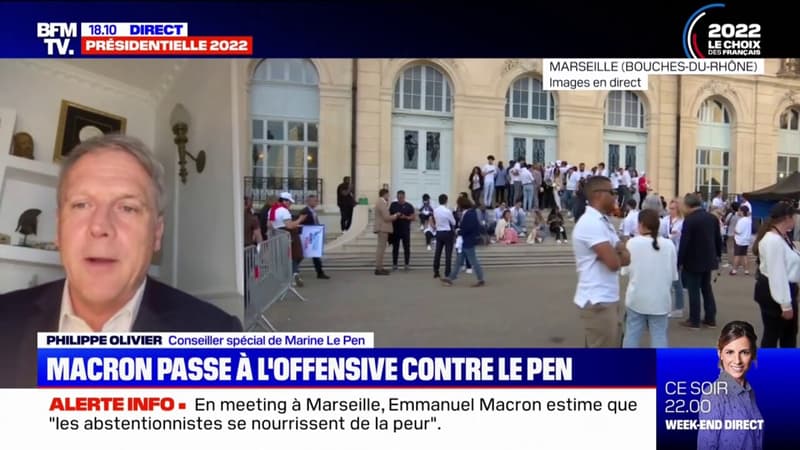 Meeting d'Emmanuel Macron à Marseille: Philippe Olivier, conseiller spécial de Marine Le Pen, dénonce un président candidat 