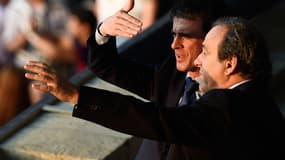 Le Premier ministre Manuel Valls et le patron de l'UEFA Michel Platini, à Berlin pour la finale de la Ligue des Champions le 6 juin 2015. 