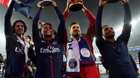 Adrien Rabiot, Thiago Silva, Kevin Trapp et Layvin Kurzawa