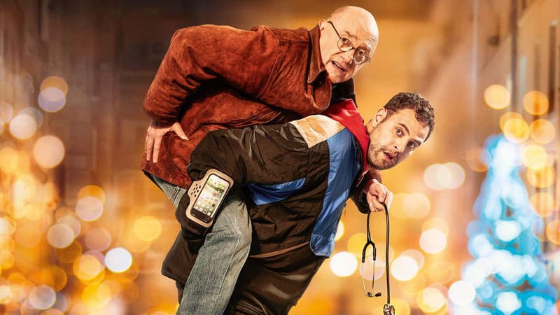 Détail de l'affiche du film "Docteur?" avec Michel Blanc et Hakim Jemili