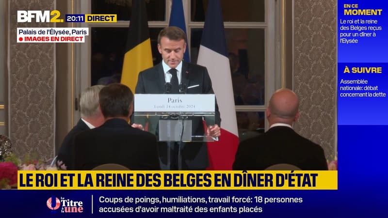 Emmanuel Macron reçoit en dîner d'État le roi et la reine des Belges