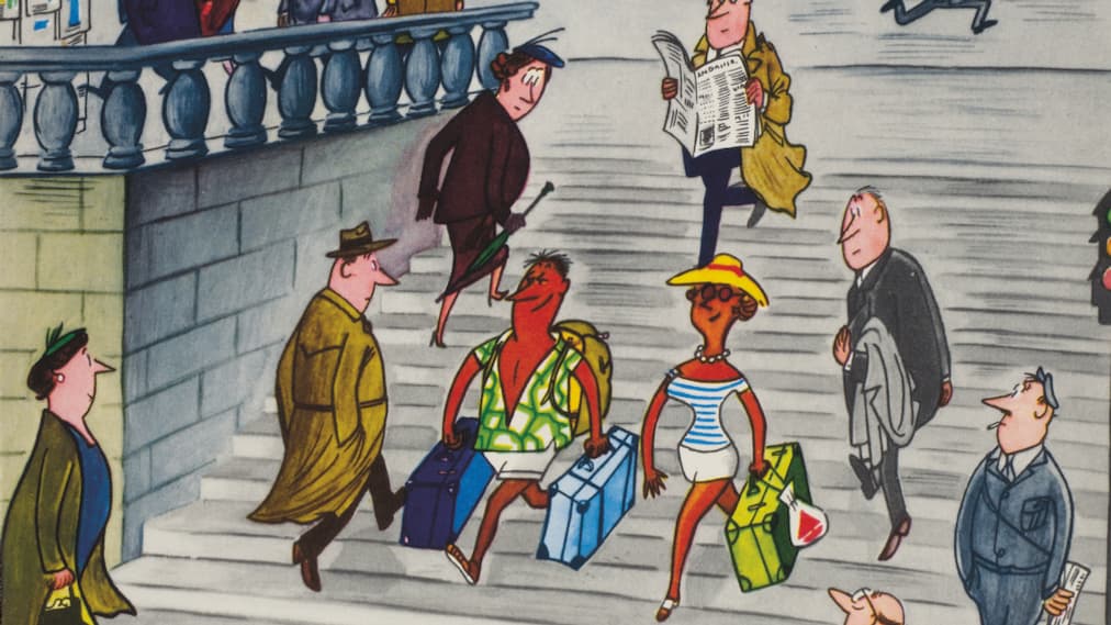 Un dessin de Sempé présenté à l'exposition Sempé - itinéraire d'un dessinateur d'humour. Un dessin de Sempé présenté à l'exposition Sempé - itinéraire d'un dessinateur d'humour.