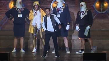 Jamel Debbouze et la championne du cri de la mouette