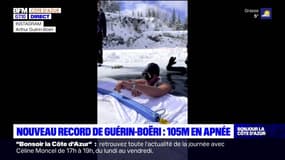 Nouveau record de l'apnéiste niçois Arthur Guérin-Boëri qui a nagé 105m en apnée