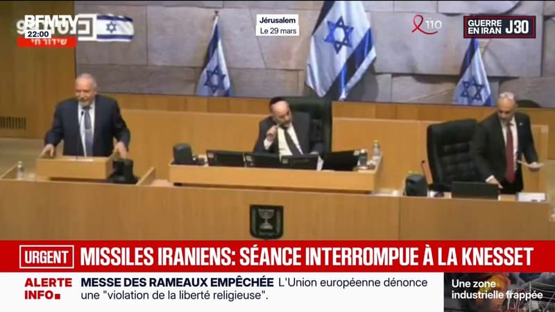 Missiles iraniens en Israël: les images de la suspension des débats à la Knesset, le Parlement israélien