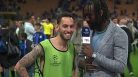 Hakan Çalhanoğlu au micro de RMC Sport après Inter-AC Milan