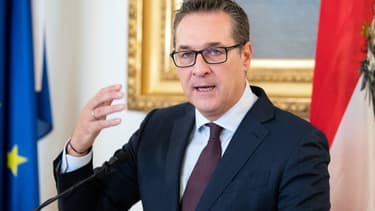 Heinz-Christian Strache en conférence de presse à Vienne en octobre 2018.