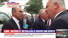 Incendie dans l'Aude: François Bayrou et Bruno Retailleau arrivent sur place