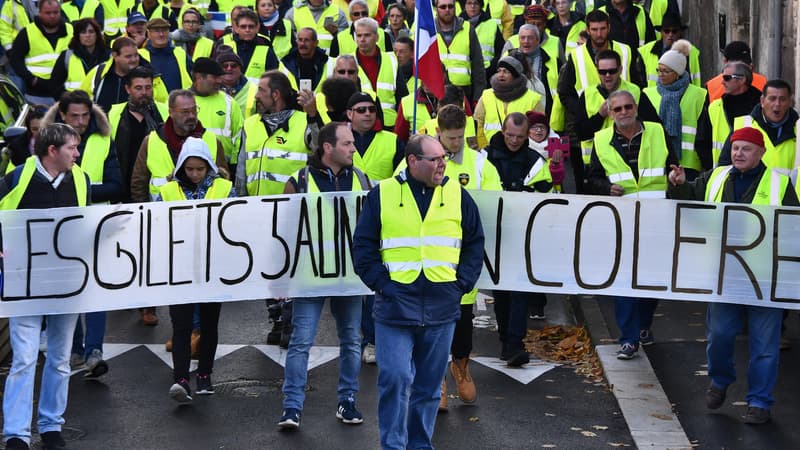 Des gilets jaunes à Rochefort, le 24 novembre.