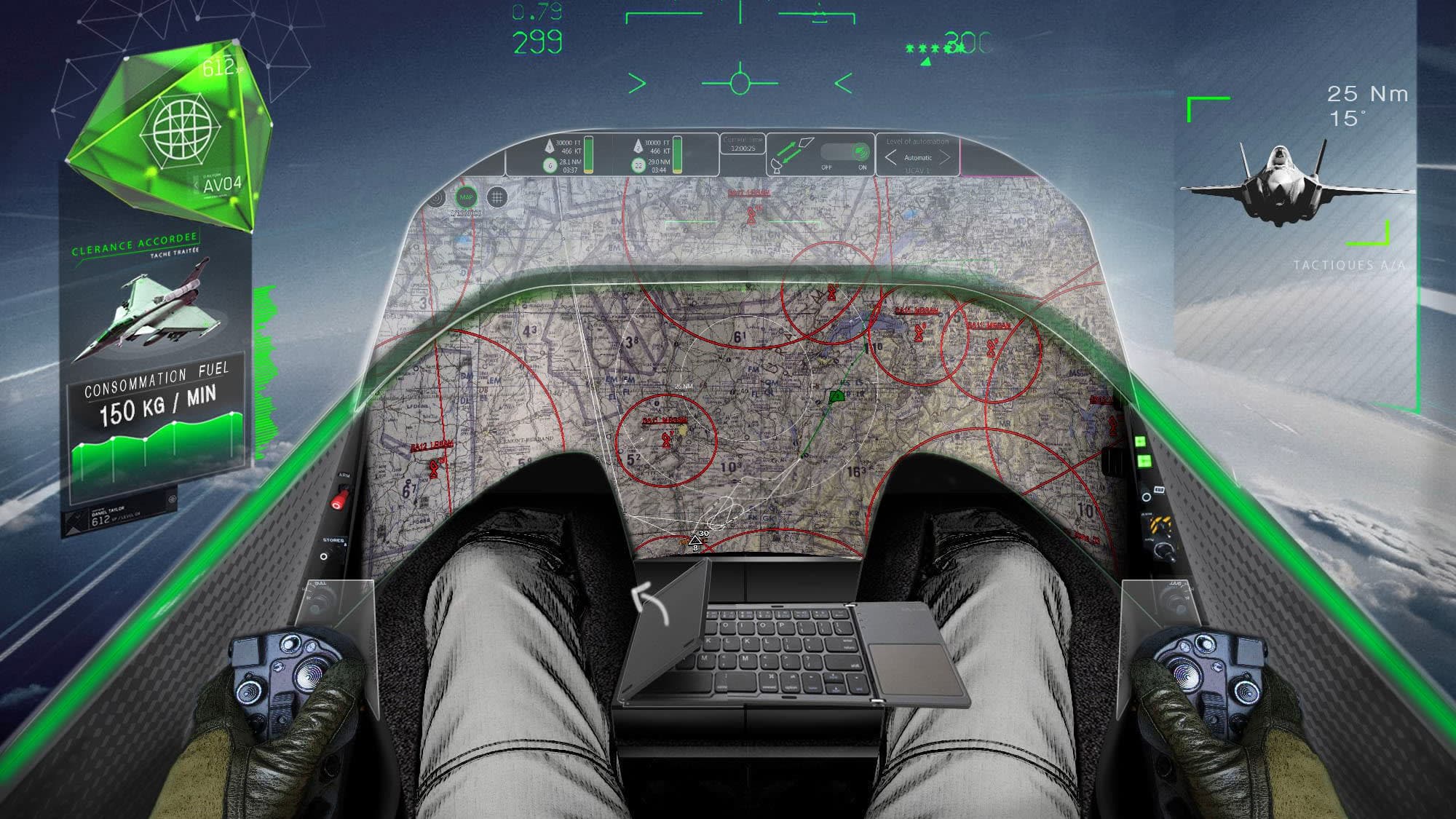 Le Cockpit de l'avion de combat nouvelle génération (NGF) du Scaf Le Cockpit de l'avion de combat nouvelle génération (NGF) du Scaf