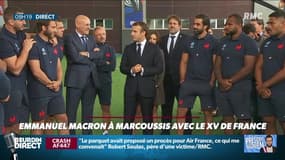 Président Magnien ! : Emmanuel Macron à Marcoussis avec le XV de France - 06/09