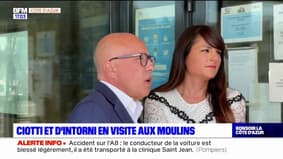 Nice: Eric Ciotti et Christelle D'Intorni en visite aux Moulins, deux jours après la mort d'un jeune tué par balle
