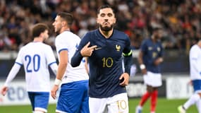 Rayan Cherki lors du match des Espois contre Chypre, le 17 octobre 2023