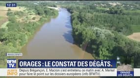 Ces images de l'hélicoptère BFMTV montrent le niveau important des cours d'eau dans le Gard