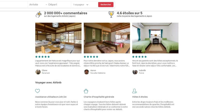 Airbnb a été contraint de retirer de nombreuses annonces au Japon