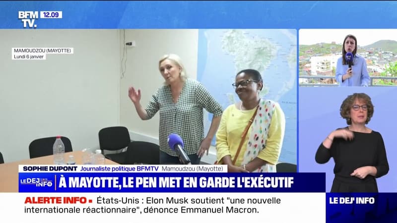 Mayotte: Marine Le Pen au contact des élus et des sinistrés dans le nord de l'île