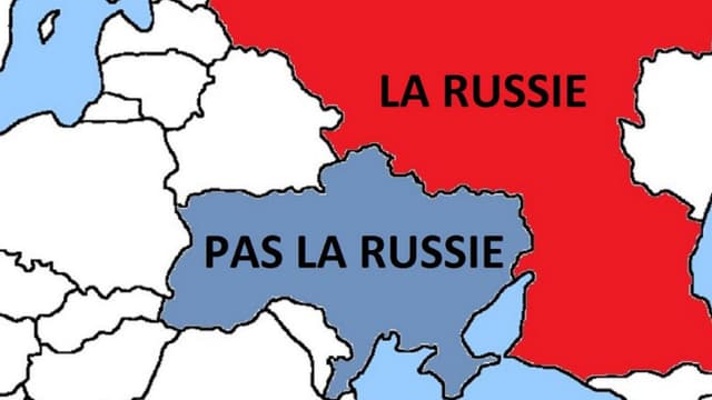 La première carte, tweetée par le Canada en français et en anglais, rappelle aux soldats russes l'emplacement de la frontière ukrainienne.
