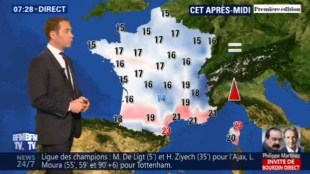 Les températures de ce jeudi 9 mai 2019.