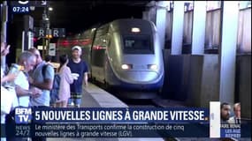 Quelles sont les 5 nouvelles lignes TGV souhaitées par le gouvernement?