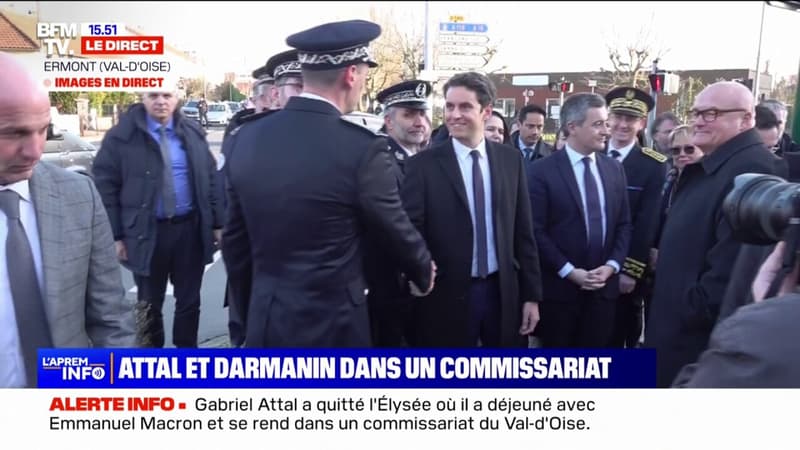 Val-d'Oise: Gabriel Attal est arrivé au commissariat d'Ermont pour sa deuxième visite en tant que Premier ministre