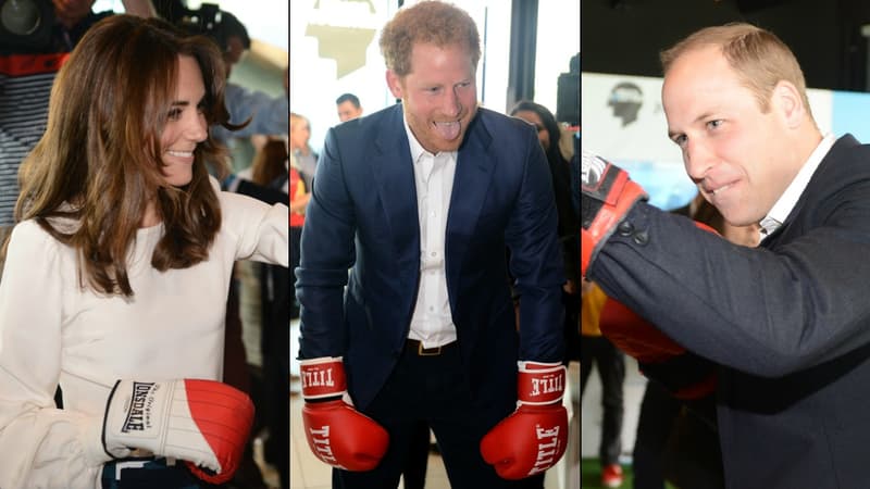 Kate Middleton, Harry et William boxent à Londres le 16 mai 2016