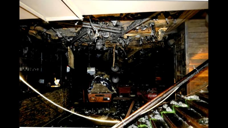 DOCUMENT BFMTV. Les images de l'intérieur du bar Le Constellation après l'incendie mortel du Nouvel An
