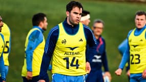 Damian Penaud le 18 février 2025 à Marcoussis avec le XV de France
