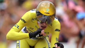 Jonas Vingegaard à l'arrivée de la 16e étape du Tour de France 2023, le 18 juillet 2023