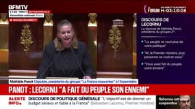 Mathilde Panot, présidente LFI, lance à Sébastien Lecornu "qu'il a fait du peuple son ennemi"