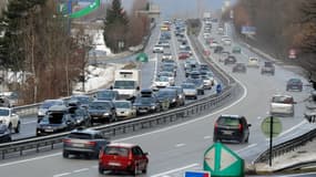 Trafic dense sur l'autoroute N90 entre Albertville et Moûtiers, en 2015. (Illustration)