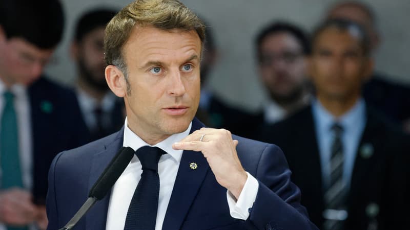 Emmanuel Macron le 28 mars 2024