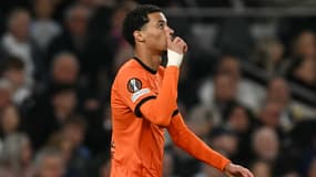 Hugo Ekitike buteur pour l'Eintracht Francfort en quart de finale aller de Ligue Europa, 10 avril 2025
