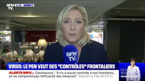 Coronavirus: Marine Le Pen demande "le contrôle de nos frontières"