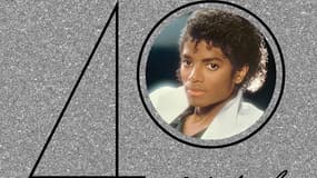 Détail de la couverture de la réédition de "Thriller" 