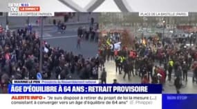 Réforme des retraites: Marine Le Pen "appelle les Français à la vigilance" concernant le retrait provisoire de l'âge pivotdf