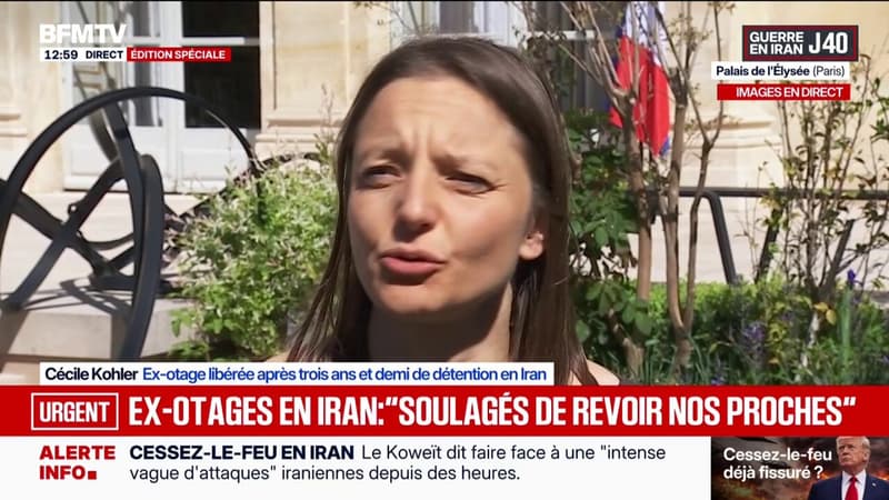 "Nous sommes soulagés de revoir nos proches, c'est un bonheur immense de les prendre dans nos bras enfin", déclare Cécile Kohler, ancienne otage détenue pendant trois ans en Iran