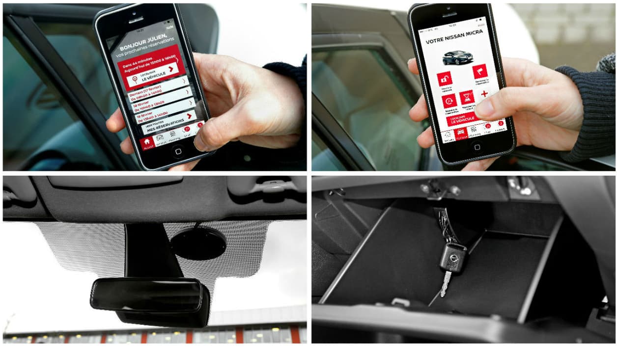 L'application permet de vérifier ses réservations et de déverrouiller le véhicule.