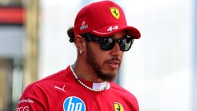 Lewis Hamilton (Ferrari) avant le GP d'Arabie saoudite de F1, à Djeddah le 19 avril 2025