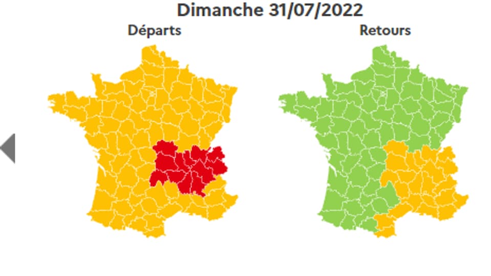 Les prévisions de circulation pour ce dimanche 31 juillet. Les prévisions de circulation pour ce dimanche 31 juillet.