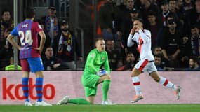 Alvaro Garcia célébrant son but face au FC Barcelone