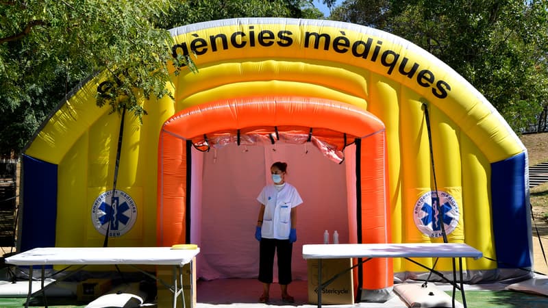 Centre de soin temporaire en Catalogne.