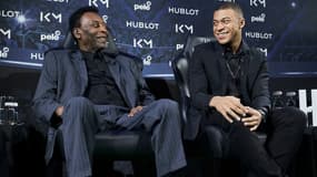 Pelé et Kylian Mbappé en avril 2019