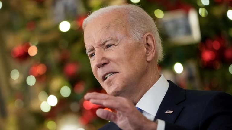 Le président américain Joe Biden prononce un discours à propos du variant Omicron à Washington, le 21 décembre 2021