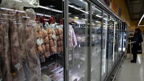 De la viande est exposée dans un supermarché de Buenos Aires, le 15 août 2019 (photo d'illustration)