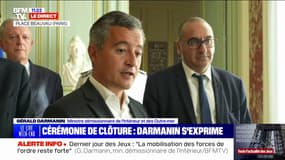 Gérald Darmanin (ministre démissionnaire de l'Intérieur): "2.500 policiers et gendarmes seront autour du Stade de France" pour la cérémonie de clôture 