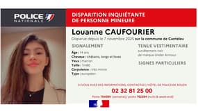 Louanne est portée disparue depuis le 7 novembre.