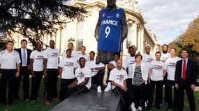 L'équipe de France de Basket fête son accession à la finale du championnat d'Europe, le 19 septembre 2011